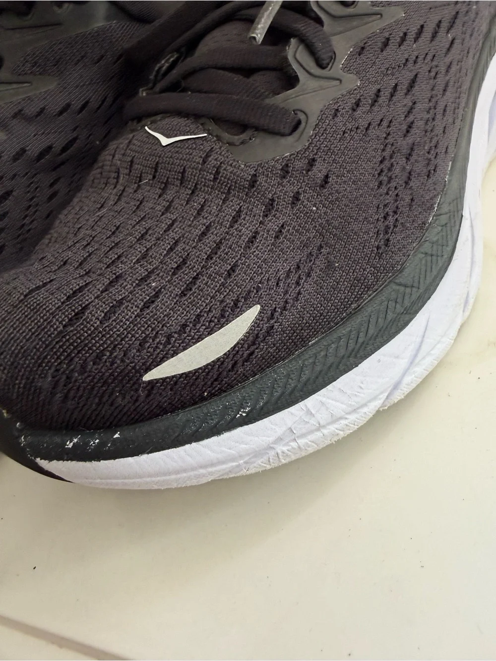 Hoka clifton 8 Women size 6 Black and White Athletic Running Shoes